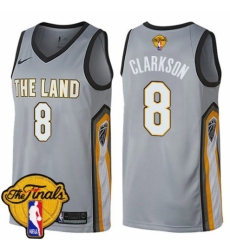 Women's Nike Cleveland Cavaliers #8 Jordan Clarkson Swingman Gray 2018 NBA Finals Bound NBA Jersey - City Edition
