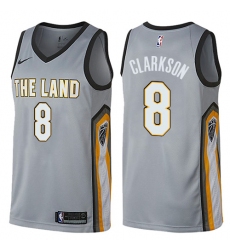 Women's Nike Cleveland Cavaliers #8 Jordan Clarkson Swingman Gray NBA Jersey - City Edition