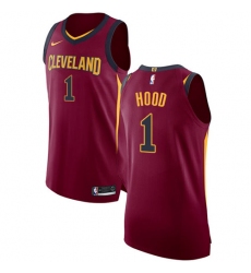 Men's Nike Cleveland Cavaliers #1 Rodney Hood Authentic Maroon NBA Jersey - Icon Edition