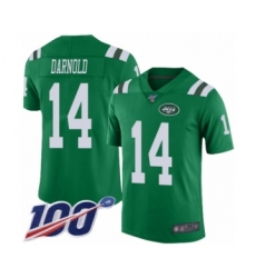 Men's New York Jets #14 Sam Darnold Limited Green Rush Vapor Untouchable 100th Season Football Jersey