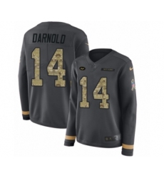 Women's Nike New York Jets #14 Sam Darnold Limited Black Salute to Service Therma Long Sleeve NFL Jersey