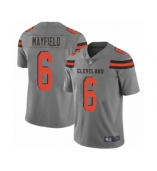 Men's Cleveland Browns #6 Baker Mayfield Limited Gray Inverted Legend Football Jersey