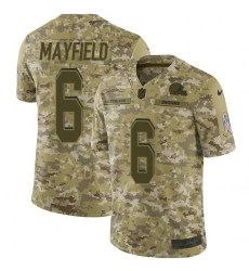 Men's Nike Cleveland Browns #6 Baker Mayfield Limited Camo 2018 Salute to Service NFL Jersey