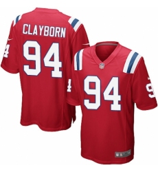 Men's Nike New England Patriots #94 Adrian Clayborn Game Red Alternate NFL Jersey