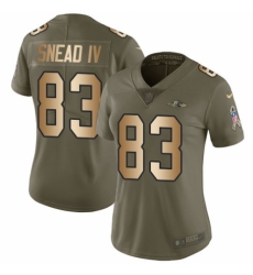Women's Nike Baltimore Ravens #83 Willie Snead IV Limited Olive/Gold Salute to Service NFL Jersey
