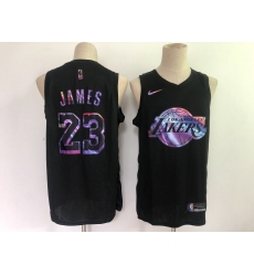 Men's Los Angeles Lakers #23 LeBron James Purple Mvp Rookie Of The Year Select Series Jersey