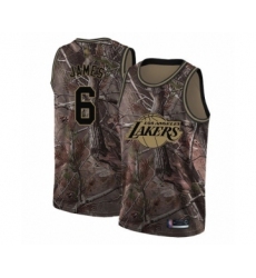 Men's Los Angeles Lakers #6 LeBron James Swingman Camo Realtree Collection Basketball Jersey