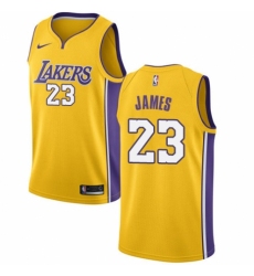 Youth Nike Los Angeles Lakers #23 LeBron James Swingman Gold NBA Jersey - Icon Edition