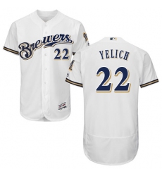 Men's Milwaukee Brewers #22 Christian Yelich White Flexbase Authentic Collection Stitched MLB Jersey