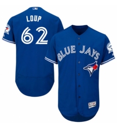 Men's Majestic Toronto Blue Jays #62 Aaron Loup Royal Blue Alternate Flex Base Authentic Collection MLB Jersey