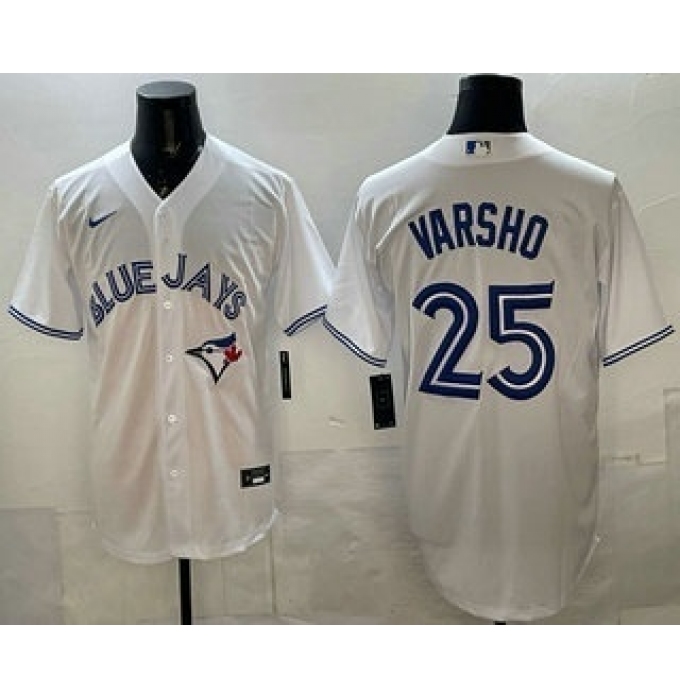 Men's Toronto Blue Jays #25 Daulton Varsho White Cool Base Jersey