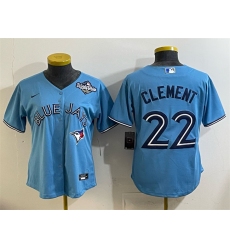 Women's Toronto Blue Jays #22 Ernie Clement Blue 2025 World Series Cool Base Stitched Baseball Jersey(Run Small)