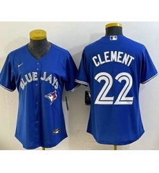 Women's Toronto Blue Jays #22 Ernie Clement Blue Cool Base Jersey