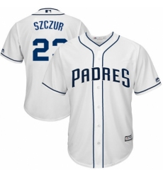Men's Majestic San Diego Padres #23 Matt Szczur Replica White Home Cool Base MLB Jersey