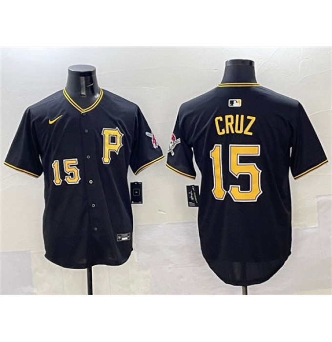 Men's Pittsburgh Pirates #15 Oneil Cruz Black 2025 Limited Stitched Baseball Jersey