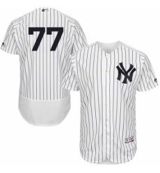 Men's Majestic New York Yankees #77 Clint Frazier White Home Flex Base Authentic Collection MLB Jersey