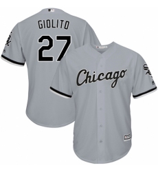 Youth Majestic Chicago White Sox #27 Lucas Giolito Authentic Grey Road Cool Base MLB Jersey