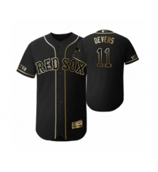 Men's 2019 Golden Edition Boston Red Sox Black #11 Rafael Devers Flex Base Jersey