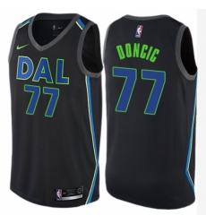 Women's Nike Dallas Mavericks #77 Luka Doncic Swingman Black NBA Jersey - City Edition