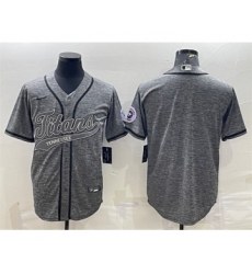 Men's Tennessee Titans Blank Gray With Patch Cool Base Stitched Baseball Jersey