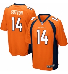 Men's Nike Denver Broncos #14 Courtland Sutton Game Orange Team Color NFL Jersey