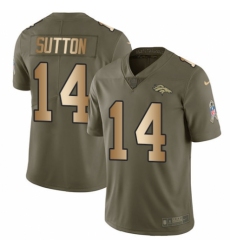Youth Nike Denver Broncos #14 Courtland Sutton Limited Olive/Gold 2017 Salute to Service NFL Jersey