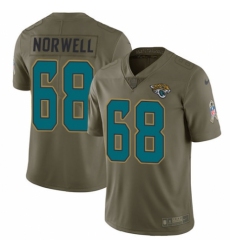 Men's Nike Jacksonville Jaguars #68 Andrew Norwell Limited Olive 2017 Salute to Service NFL Jersey