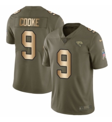 Men's Nike Jacksonville Jaguars #9 Logan Cooke Limited Olive/Gold 2017 Salute to Service NFL Jersey