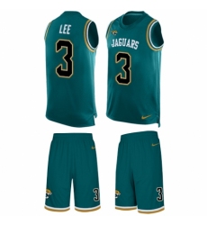 Men's Nike Jacksonville Jaguars #3 Tanner Lee Limited Teal Green Tank Top Suit NFL Jersey