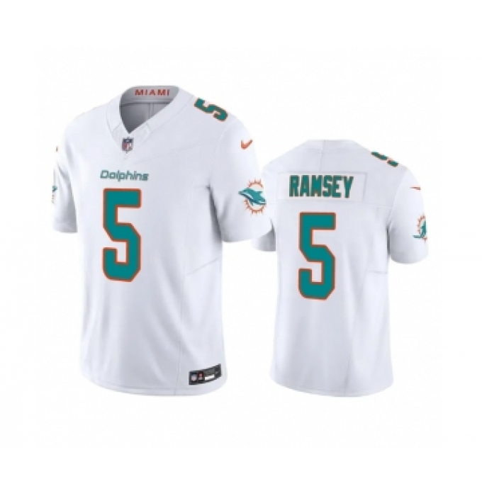 Men's Miami Dolphins #5 Jalen Ramsey White 2023 F.U.S.E Vapor Limited Stitched Football Jersey