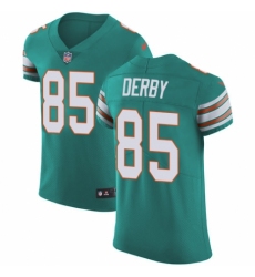 Men's Nike Miami Dolphins #85 A.J. Derby Aqua Green Alternate Vapor Untouchable Elite Player NFL Jersey
