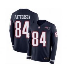 Men's Nike New England Patriots #84 Cordarrelle Patterson Limited Navy Blue Therma Long Sleeve NFL Jersey
