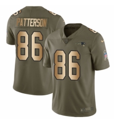 Men's Nike New England Patriots #86 Cordarrelle Patterson Limited Olive/Gold 2017 Salute to Service NFL Jersey