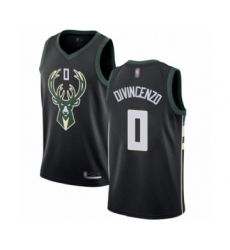 Men's Milwaukee Bucks #0 Donte DiVincenzo Authentic Black Basketball Jersey - Statement Edition