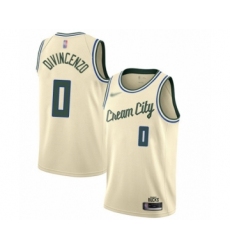 Women's Milwaukee Bucks #0 Donte DiVincenzo Swingman Cream Basketball Jersey - 2019 20 City Edition