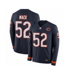 Men's Nike Chicago Bears #52 Khalil Mack Limited Navy Blue Therma Long Sleeve NFL Jersey