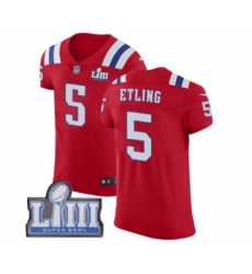 Men's Nike New England Patriots #5 Danny Etling Red Alternate Vapor Untouchable Elite Player Super Bowl LIII Bound NFL Jersey