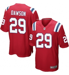 Men's Nike New England Patriots #29 Duke Dawson Game Red Alternate NFL Jersey