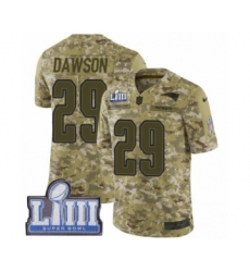 Men's Nike New England Patriots #29 Duke Dawson Limited Camo 2018 Salute to Service Super Bowl LIII Bound NFL Jersey