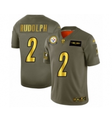 Men's Pittsburgh Steelers #2 Mason Rudolph Olive Gold 2019 Salute to Service Limited Player Football Jersey