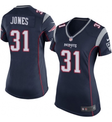 Women's Nike New England Patriots #31 Jonathan Jones Game Navy Blue Team Color NFL Jersey