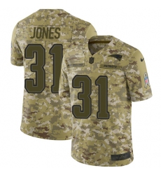 Youth Nike New England Patriots #31 Jonathan Jones Limited Camo 2018 Salute to Service NFL Jersey