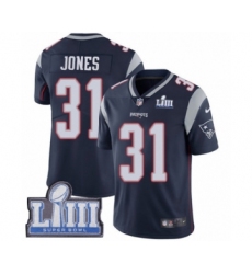 Youth Nike New England Patriots #31 Jonathan Jones Navy Blue Team Color Vapor Untouchable Limited Player Super Bowl LIII Bound NFL Jersey