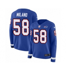 Women's Nike Buffalo Bills #58 Matt Milano Limited Royal Blue Therma Long Sleeve NFL Jersey