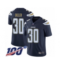 Men's Los Angeles Chargers #30 Austin Ekeler Navy Blue Team Color Vapor Untouchable Limited Player 100th Season Football Jersey