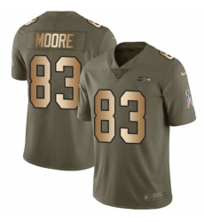 Youth Nike Seattle Seahawks #83 David Moore Limited Olive Gold 2017 Salute to Service NFL Jersey
