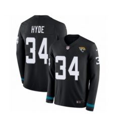 Youth Nike Jacksonville Jaguars #34 Carlos Hyde Limited Black Therma Long Sleeve NFL Jersey