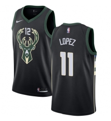 Men's Nike Milwaukee Bucks #11 Brook Lopez Swingman Black NBA Jersey - Statement Edition