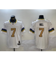 Men's New Orleans Saints #7 Taysom Hill White 2024 F.U.S.E. Vapor Limited Stitched Jersey
