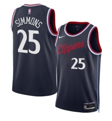 Men's Los Angeles Clippers #25 Ben Simmons Navy 2024-25 Icon Edition Stitched Jersey